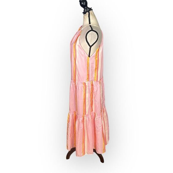 Club Monaco Amirra Dress Women's Plus 14 Pink Striped Silk Sleeveless Midi RTR - Picture 4 of 12